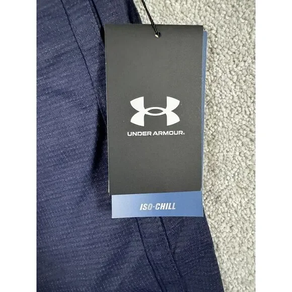 Under Armour Iso-Chill Golf Shorts 1370083 Men's 9" Inseam Navy 30" - Picture 2 of 9